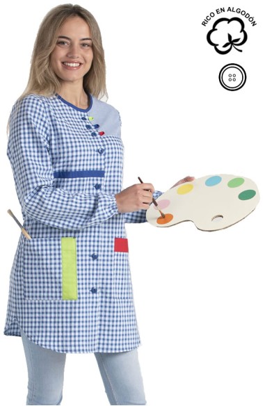 CAMICE MAESTRA BLU PASSANTI COLORATI