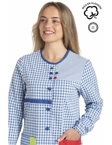 CAMICE MAESTRA BLU PASSANTI COLORATI