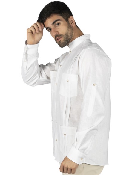 CAMICIA LINO COLLO MAO UOMO BORNEO
