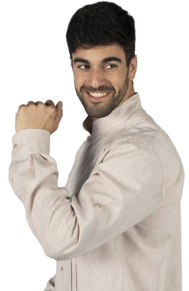 CAMICIA LINO COLLO MAO UOMO BORNEO