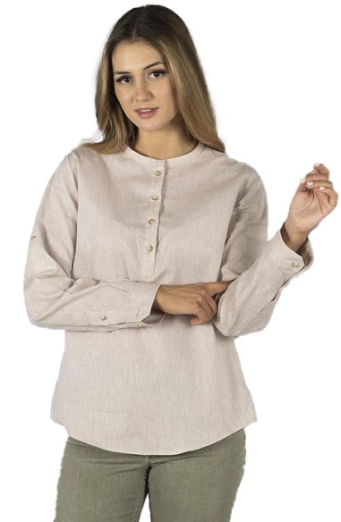 BLUSA LINO CUELLO MAO MUJER KAULA
