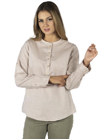 BLUSA LINO COLLO MAO DA DONNA KAULA