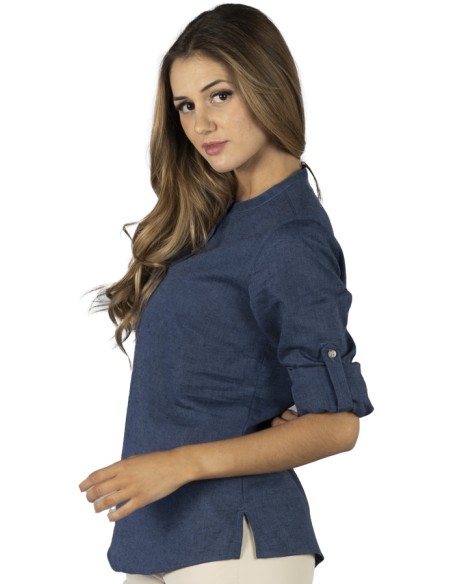 BLUSA LINO COLLO MAO DA DONNA KAULA