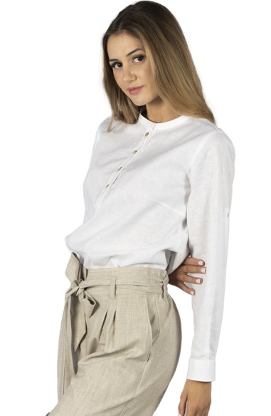 BLUSA LINO CUELLO MAO MUJER KAULA