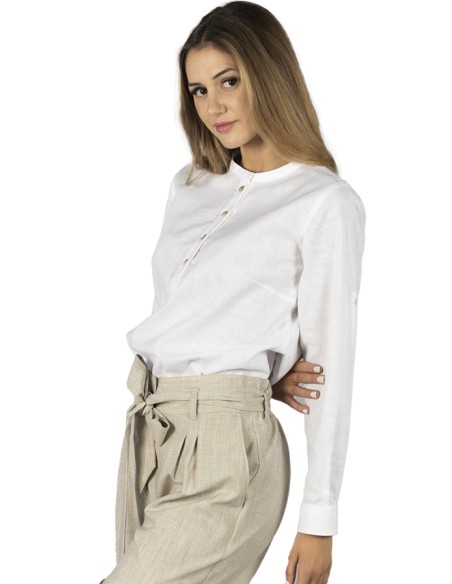 BLUSA LINO CUELLO MAO MUJER KAULA