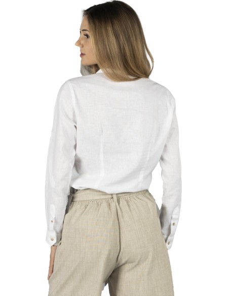 BLUSA LINO COLLO MAO DA DONNA KAULA