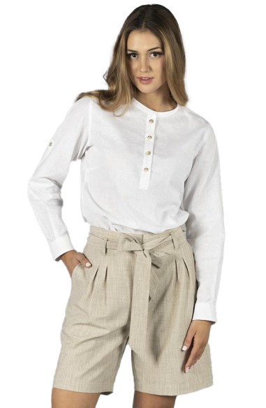 BLUSA LINO CUELLO MAO MUJER KAULA