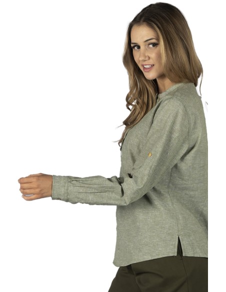 BLUSA LINO COLLO MAO DA DONNA KAULA