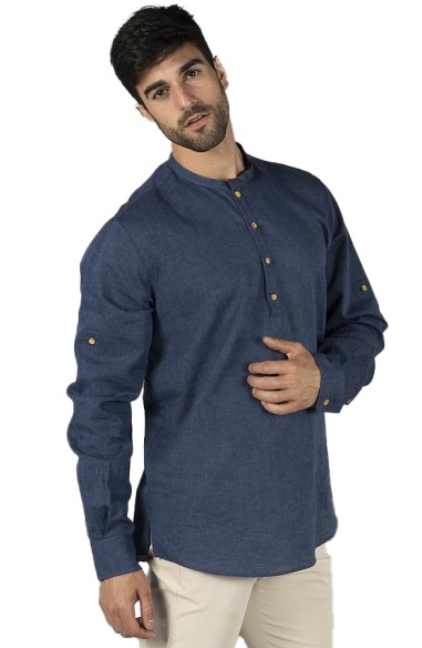 BLUSA LINO COLLO MAO UOMO TIWI