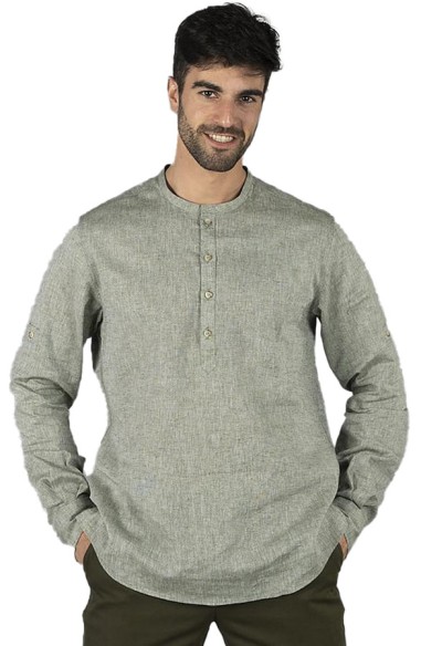 BLUSA LINO COLLO MAO UOMO TIWI