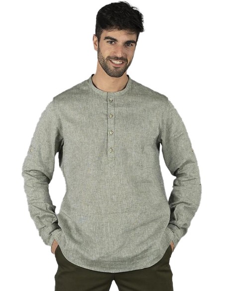 BLUSA LINO CUELLO MAO HOMBRE TIWI
