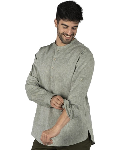 BLUSA LINO COLLO MAO UOMO TIWI