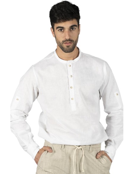 BLUSA LINO COLLO MAO UOMO TIWI