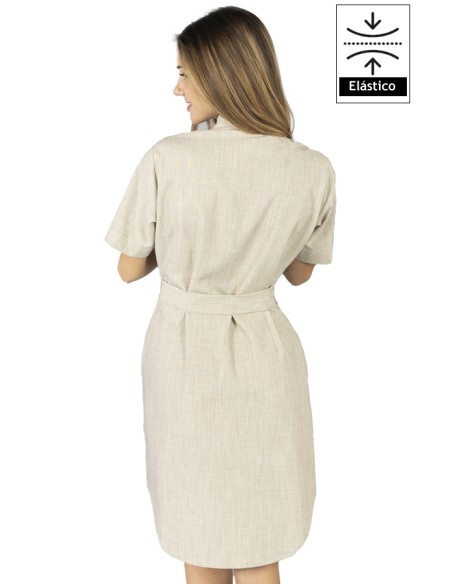 VESTIDO CAMISERO BEIGE