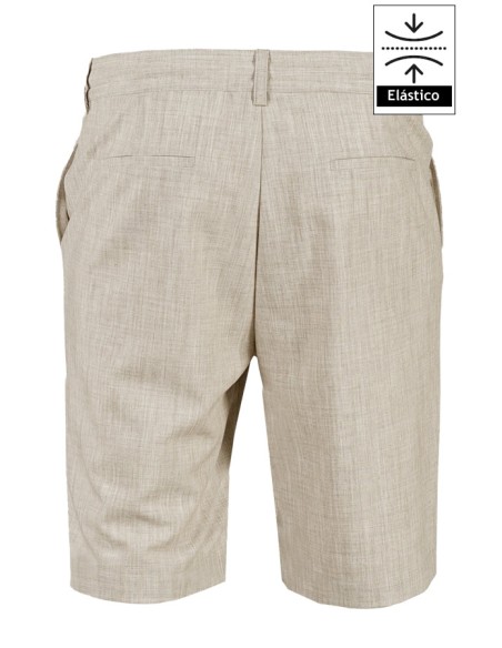BERMUDA BEIGE HOMBRE GOMA + CORDÓN