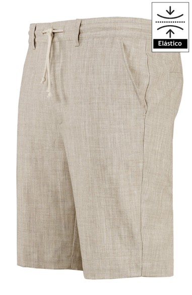 BERMUDA BEIGE HOMBRE GOMA + CORDÓN