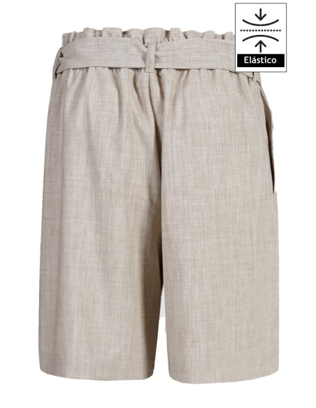 BERMUDA DONNA BEIGE CON FIOCCO