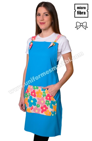 ESTOLA FLORES DE COLORES TURQUESA