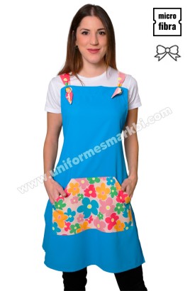 ESTOLA FLORES DE COLORES TURQUESA