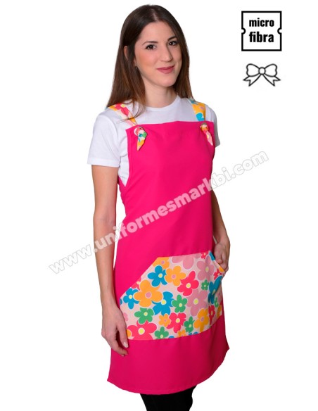ESTOLA FUCSIA BOLSILLO FLORES DE COLORES