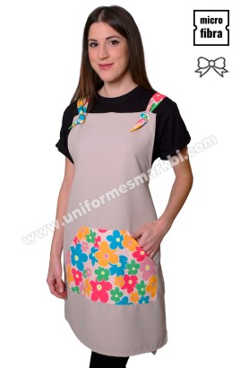 ESTOLA FLORES DE COLORES BEIGE