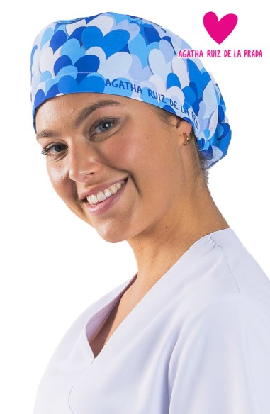 CAPPELLO CHIRURGO GOMMA AGATHA CUORE BLU