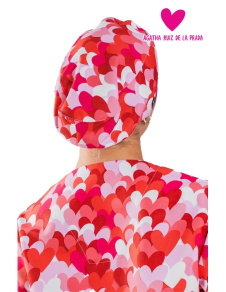 GORRO CIRUJANO GOMA AGATHA CORAZONES ROJOS
