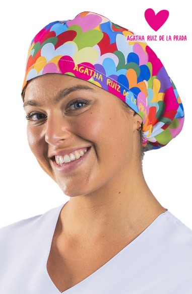 CAPPELLO CHIRURGO GOMMA AGATHA CUORE MULTICOLORE