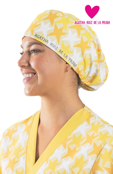 GORRO CIRUJANO GOMA AGATHA COMETAS AMARILLO