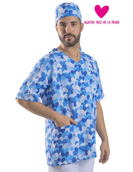 BLUSA UNISEX MICROFIBRA AGATHA CUORE AZUL