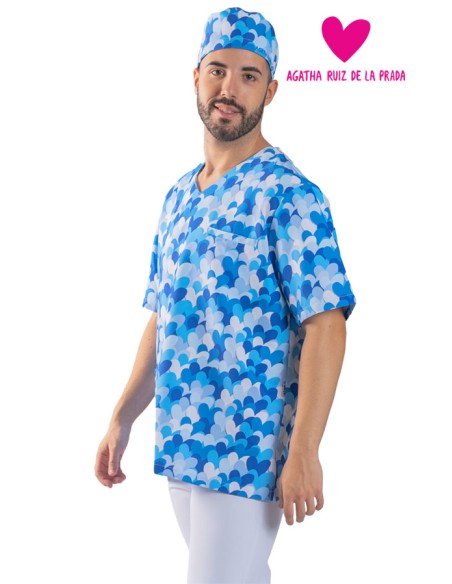 BLUSA UNISEX MICROFIBRA AGATHA CUORE BLU