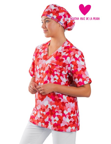 BLUSA UNISEX MICROFIBRA AGATHA CUORE ROJO
