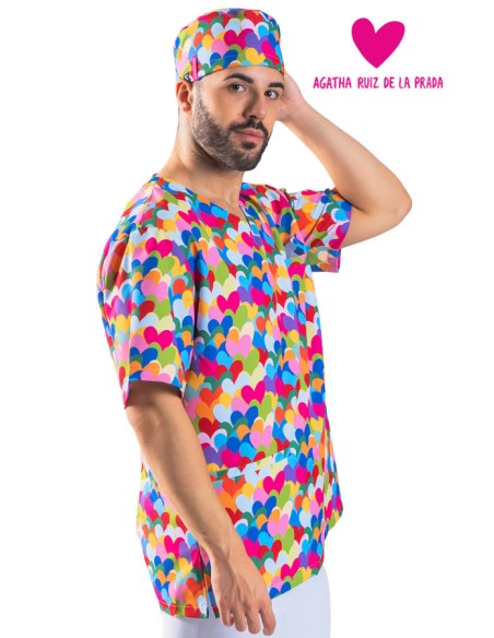 BLUSA UNISEX MICROFIBRA AGATHA CUORE MULTICOLOR