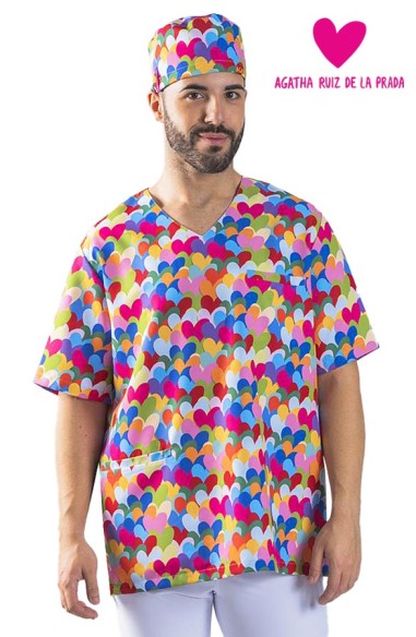 BLUSA UNISEX MICROFIBRA AGATHA CUORE MULTICOLOR