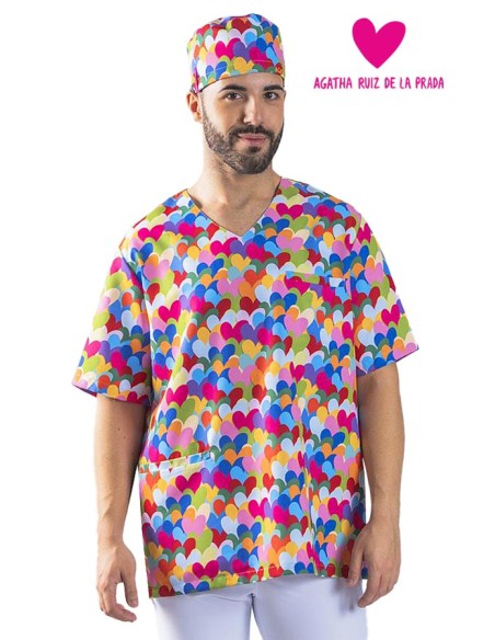 BLUSA UNISEX MICROFIBRA AGATHA CUORE MULTICOLOR