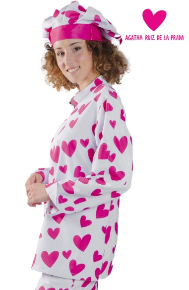 CHAQUETA COCINA UNISEX AGATHA CUORE ROSA