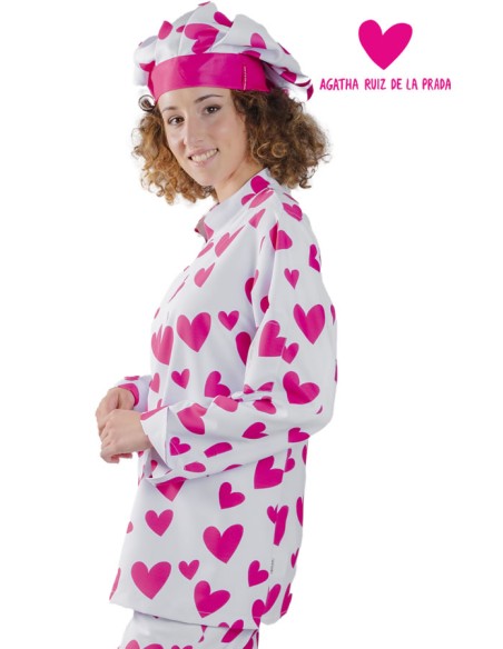 CHAQUETA COCINA UNISEX AGATHA CUORE ROSA
