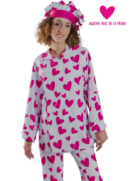 CHAQUETA COCINA UNISEX AGATHA CUORE ROSA