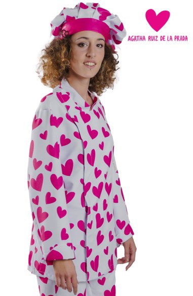 CHAQUETA COCINA UNISEX AGATHA CUORE ROSA
