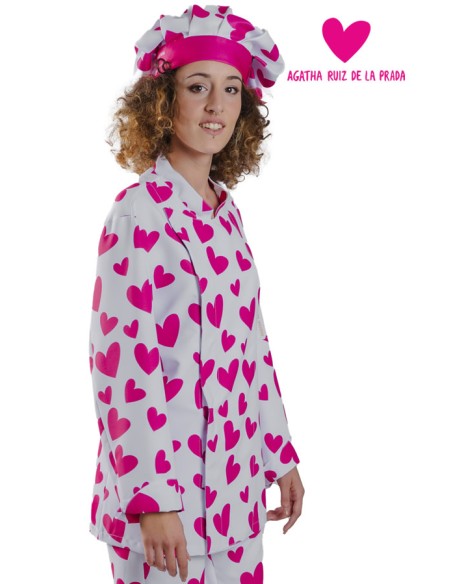 CHAQUETA COCINA UNISEX AGATHA CUORE ROSA