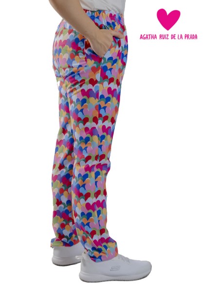 PANTALONE CUCINA AGATHA CUORE COTONE MULTICOLORE
