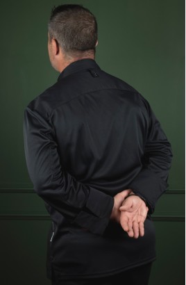 CHAQUETA COCINA UNISEX AGNI NEGRA 2