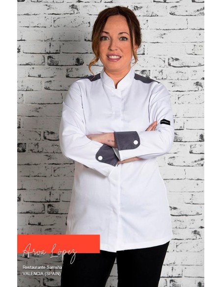 CHAQUETA COCINA MUJER ARTEMISA BLANCA
