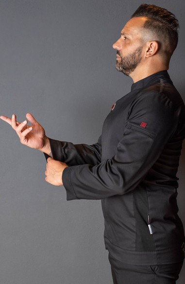 CHAQUETA COCINA UNISEX HUBAL NEGRA