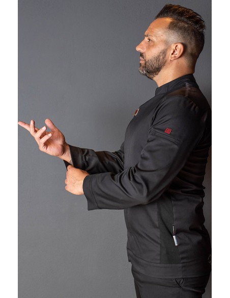 CHAQUETA COCINA UNISEX HUBAL NEGRA