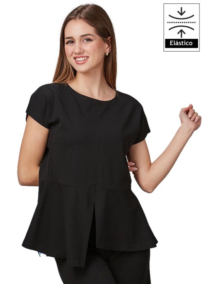 BLUSA MUJER CON VUELO VEZA