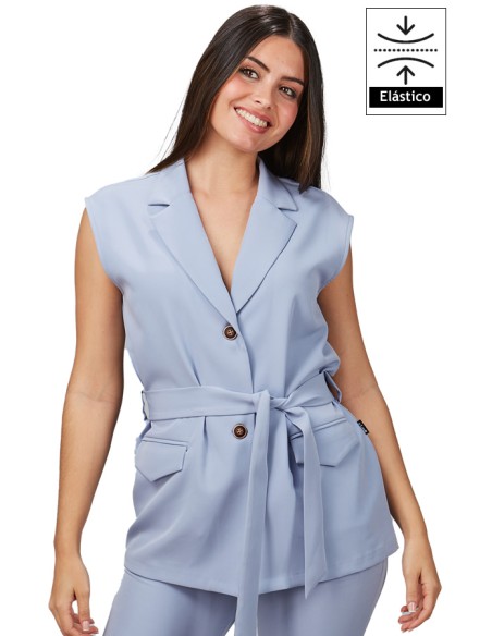 CHALECO MUJER CUELLO SOLAPA ARABIS