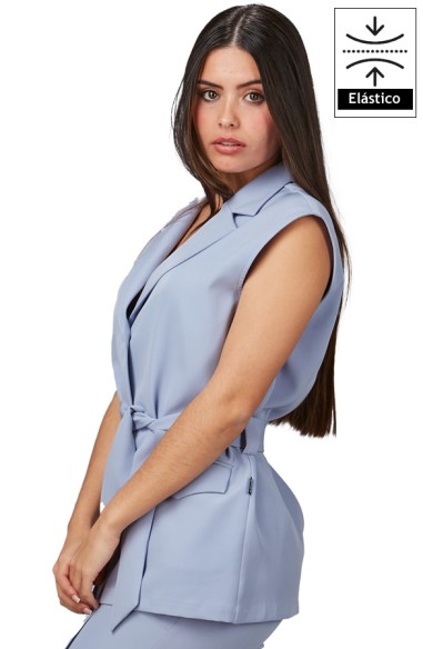 CHALECO MUJER CUELLO SOLAPA ARABIS