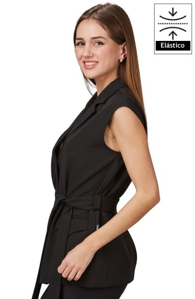 CHALECO MUJER CUELLO SOLAPA ARABIS