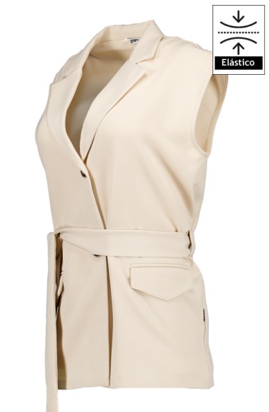 CHALECO MUJER CUELLO SOLAPA ARABIS